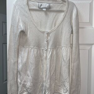 SOLD! Cream Button-Up Y2K Top
